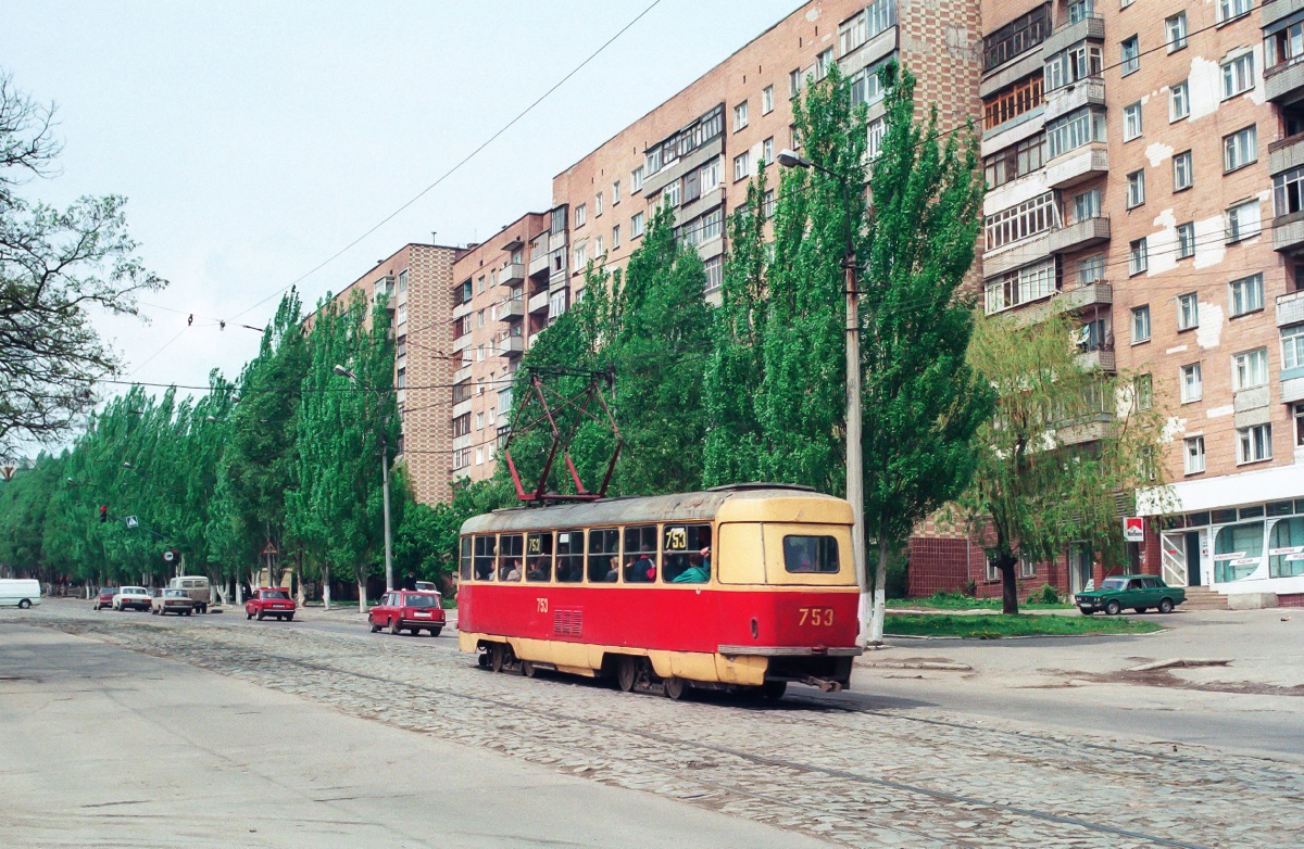 Донецк, Tatra T3SU (двухдверная) № 753; Донецк — Фотографии Штефана Шпенглера — 30.04-1.05.1999