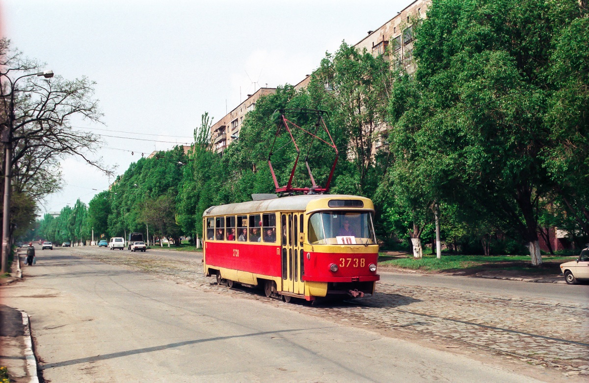 Донецк, Tatra T3SU (двухдверная) № 3738; Донецк — Фотографии Штефана Шпенглера — 30.04-1.05.1999