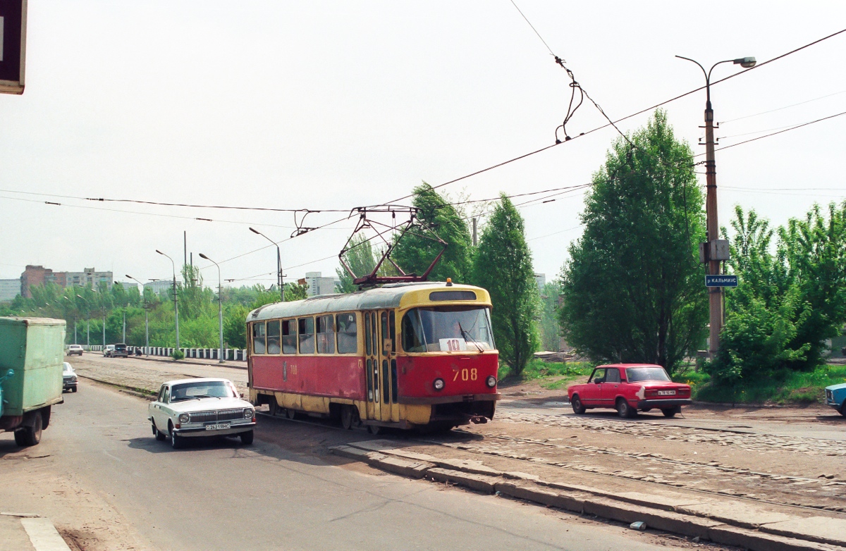 Донецк, Tatra T3SU (двухдверная) № 708; Донецк — Фотографии Штефана Шпенглера — 30.04-1.05.1999