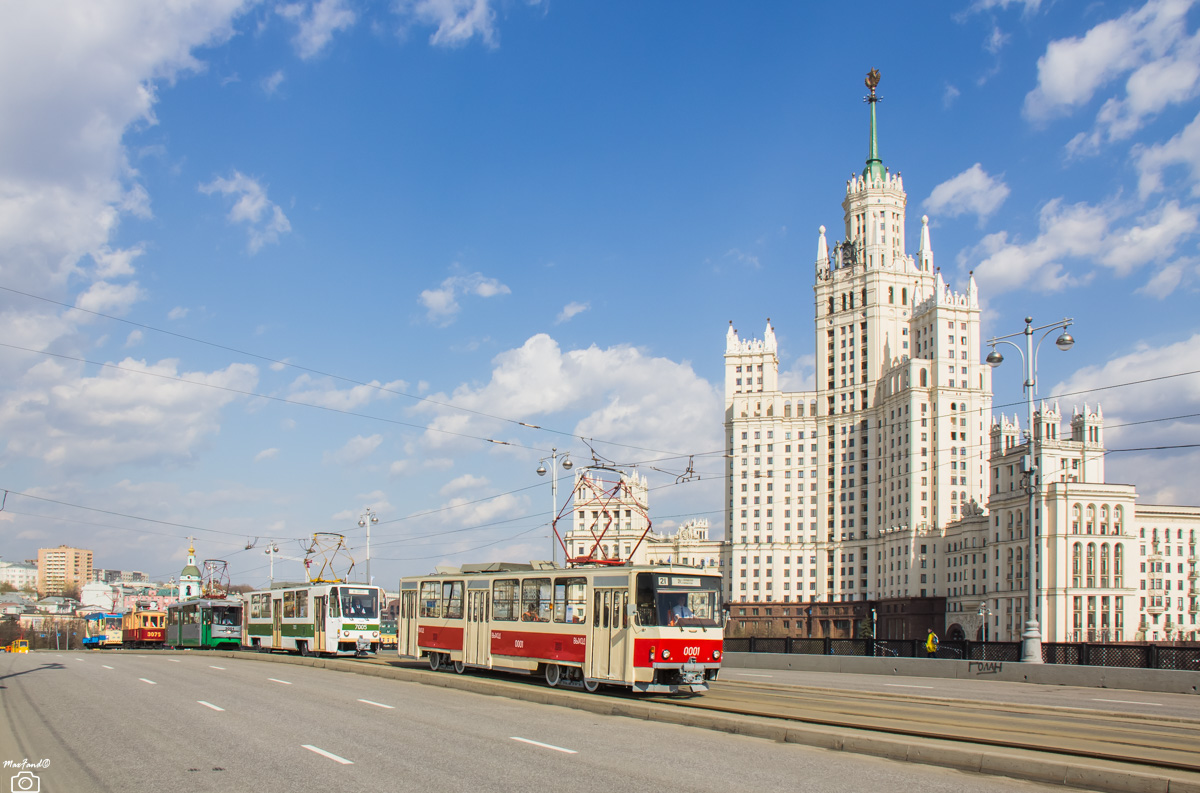 Moscow, Tatra T6B5SU № 0001; Moscow — 119 year Moscow tram anniversary parade on April 21, 2018