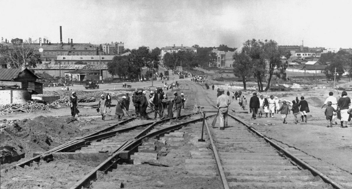 Іваново — Строительство трамвая (1934)