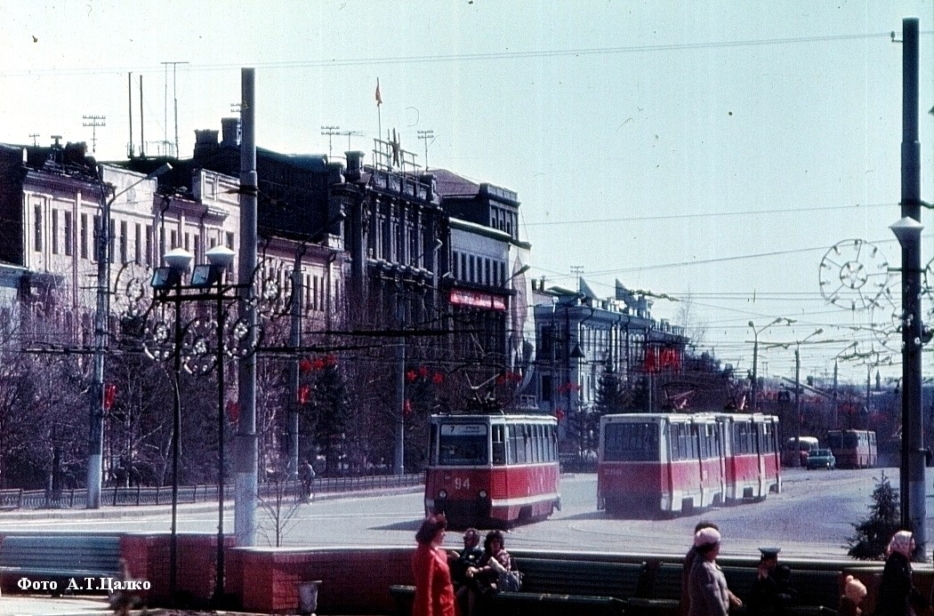 Omsk, 71-605 (KTM-5M3) # 94; Omsk, 71-605 (KTM-5M3) # 254; Omsk — CAO; Omsk — Closed tram lines; Omsk — Historical photos