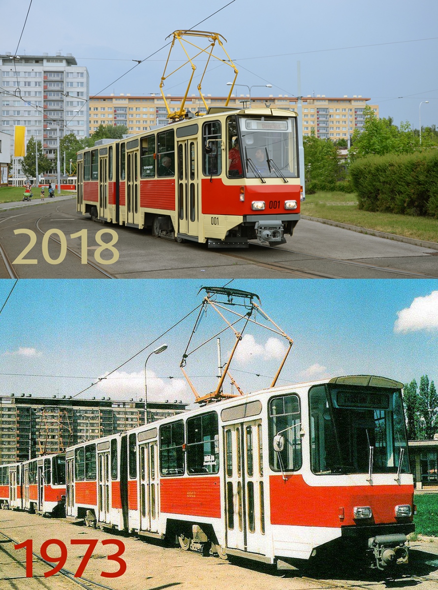 Потсдам, Tatra KT4D № 001; Прага, Tatra KT4D № 8002