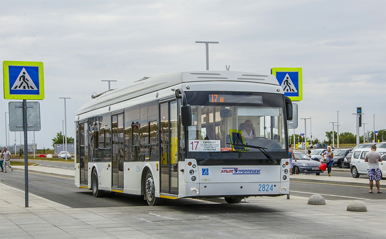 Troleibuzul din Crimeea, Trolza-5265.03 “Megapolis” nr. 2824; Troleibuzul din Crimeea — The movement of trolleybuses without CS (autonomous running).