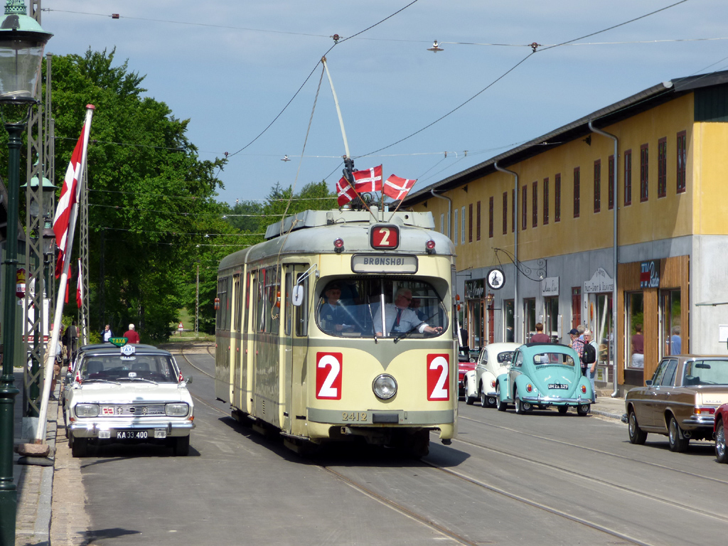 Skjoldenæsholm, Duewag GT6 č. 2412; Skjoldenæsholm — 40 year jubilee of Sporvejsmuseet — 26.05.2018.