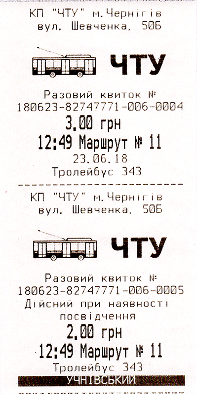 Tchernihiv — Tickets