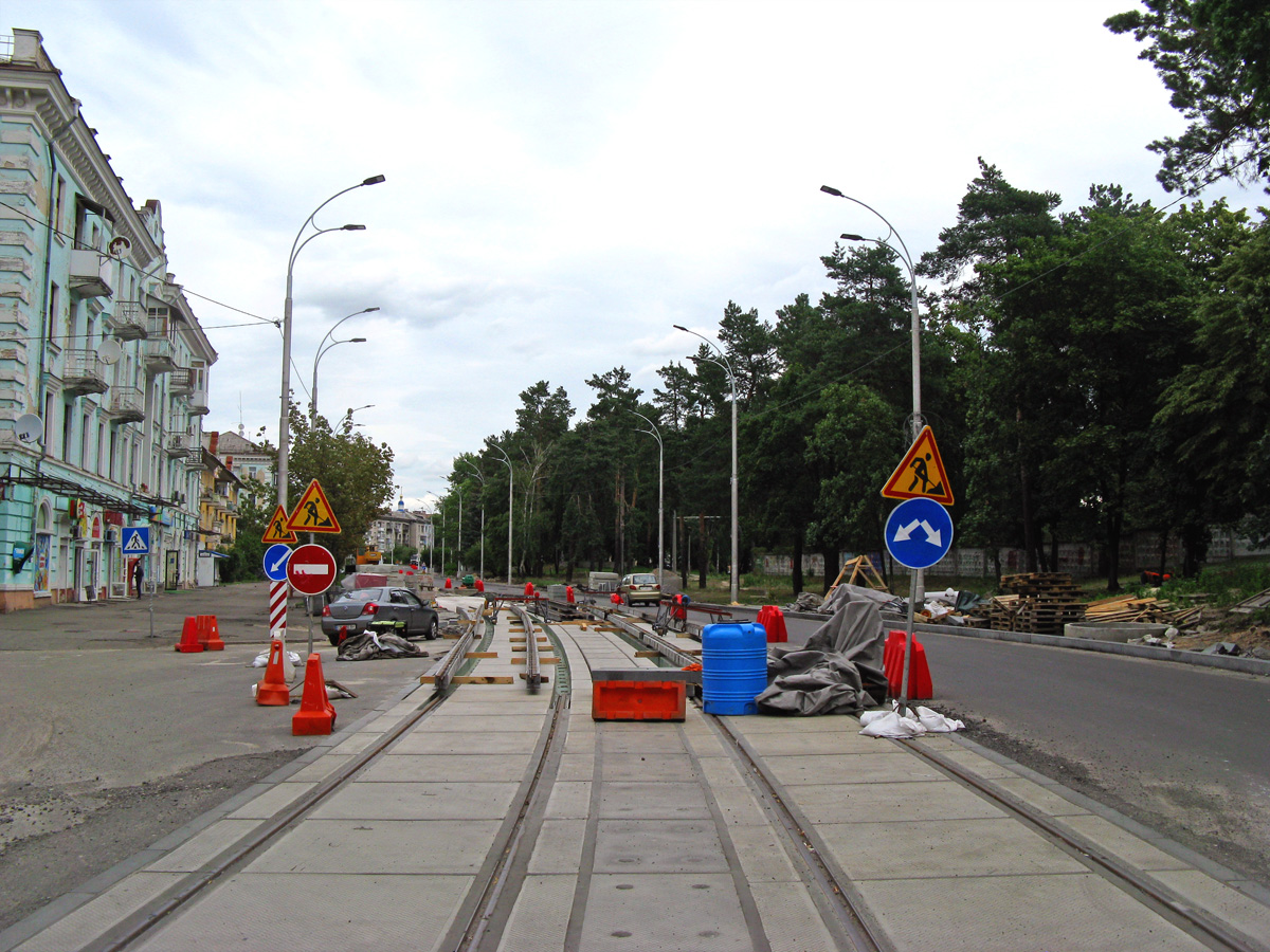 Kijevas — Rebuilding of the tram line (Almatynska street)