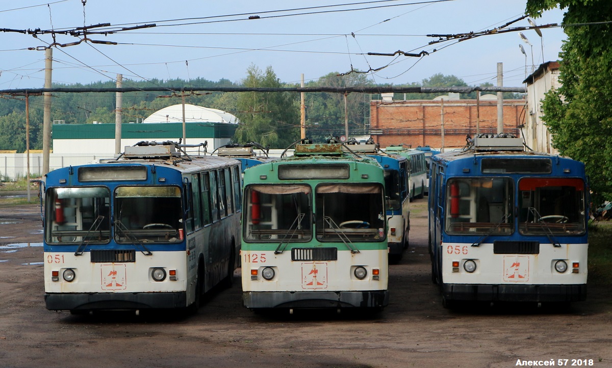 Oryol, ZiU-682G-016  [Г0М] nr. 051; Oryol, ZiU-682G-016  [Г0М] nr. 1125; Oryol, ZiU-682G-016  [Г0М] nr. 056; Oryol — Trolleybus depot