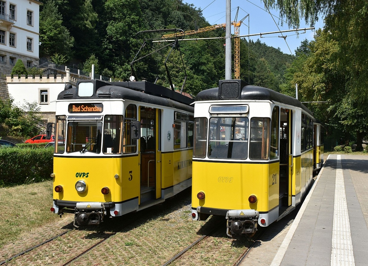 Bad Schandau, Gotha T57 N°. 3; Bad Schandau, Gotha B2-62 N°. 21