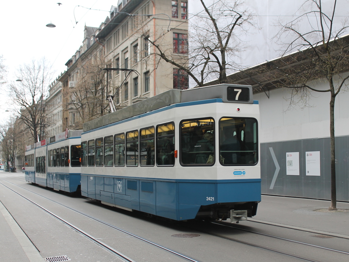 Цюрих, SWP/SIG/ABB Be 2/4 "Tram 2000 Pony" № 2421