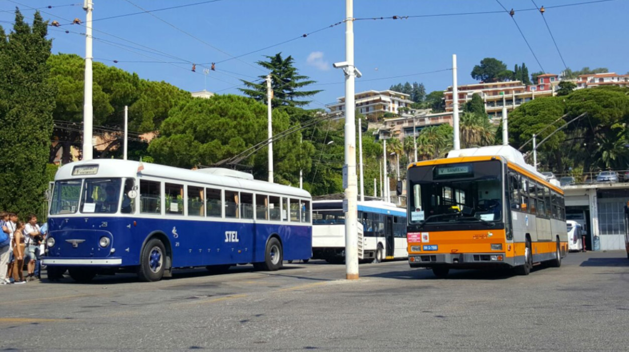 Сан-Ремо, Fiat 2411/TIBB № 29; Сан-Ремо, Bredabus 4001.12 № 1700; Сан-Ремо — 75-летие троллейбуса 17.06.2017