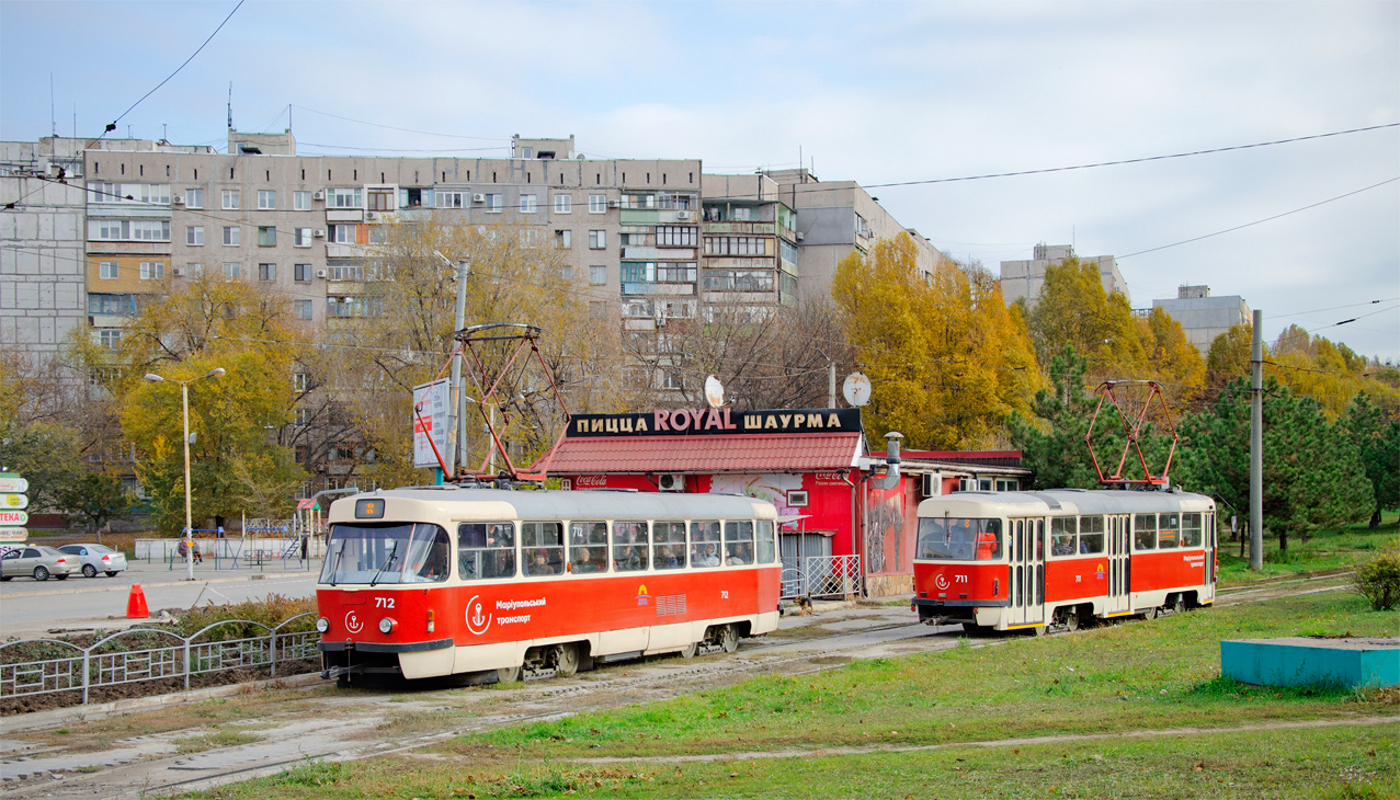 Мариуполь, Tatra T3SUCS № 712; Мариуполь, Tatra T3SUCS № 711