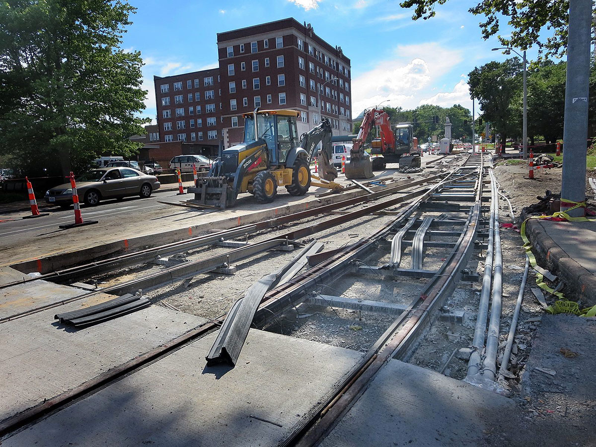 St. Louis — The Loop Trolley — Tramway Under Construction