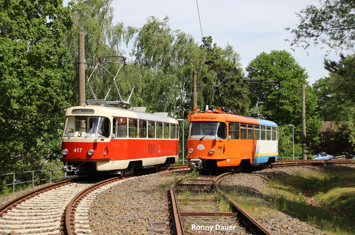 Schwerin, Tatra T3DC1 N°. 907; Schwerin, Tatra T3D N°. 417