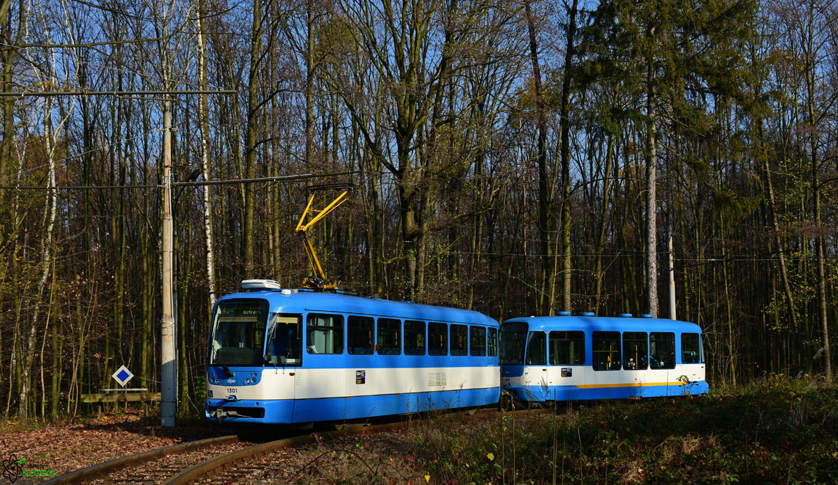 Острава, Tatra T3R.EV № 1301; Острава, VV60LF № 301; Острава — 17.11.2018 — Спецрейс на трамваи Т3R.EV №1301 с прицепом VV60LF №301