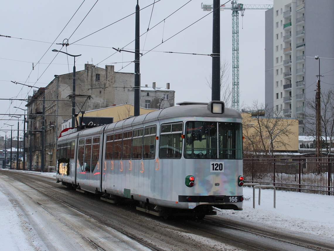 Лодзь, Duewag GT8NF № 166; Лодзь — 120 лет общественному транспорту в Лодзи — 16.12.2018