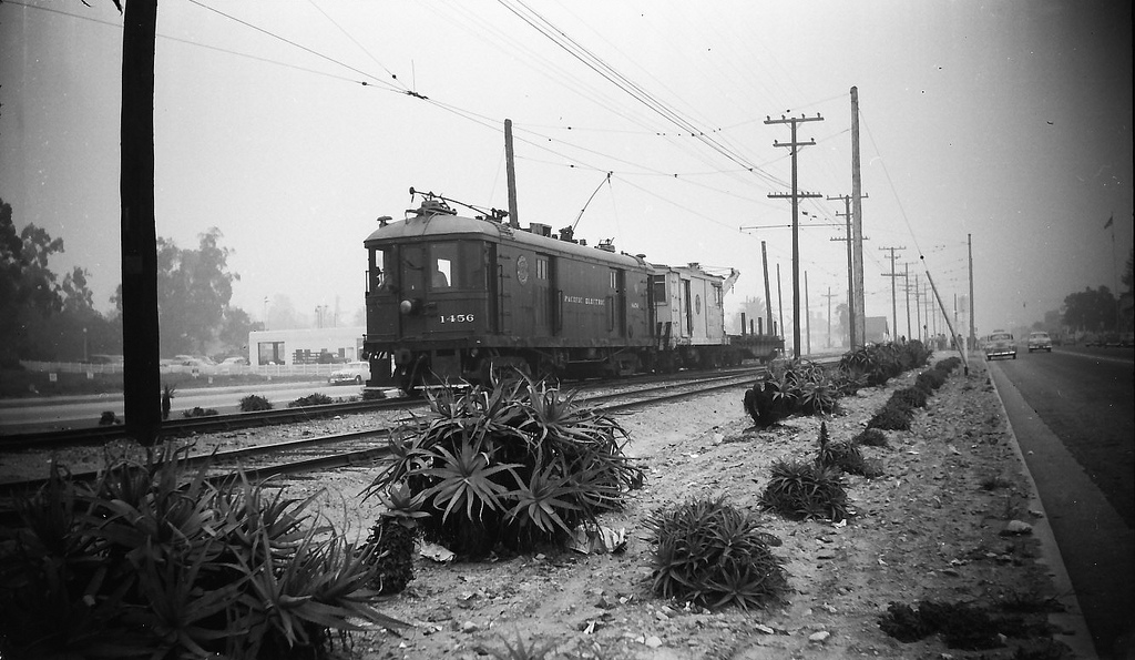 Лос-Анджелес, Четырёхосный моторный Pacific Electric № 1456; Лос-Анджелес, Четырёхосный моторный вагон № 00191
