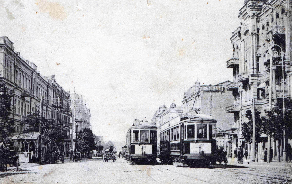 Kyjev, Pullman-type car č. 1022; Kyjev, Pullman-type car č. 1014; Kyjev — Historical photos; Kyjev — Tramway lines: Closed lines