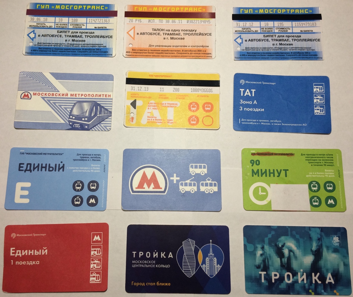 Moskva — Tickets (ground public transport); Moskva — Tickets (metro)