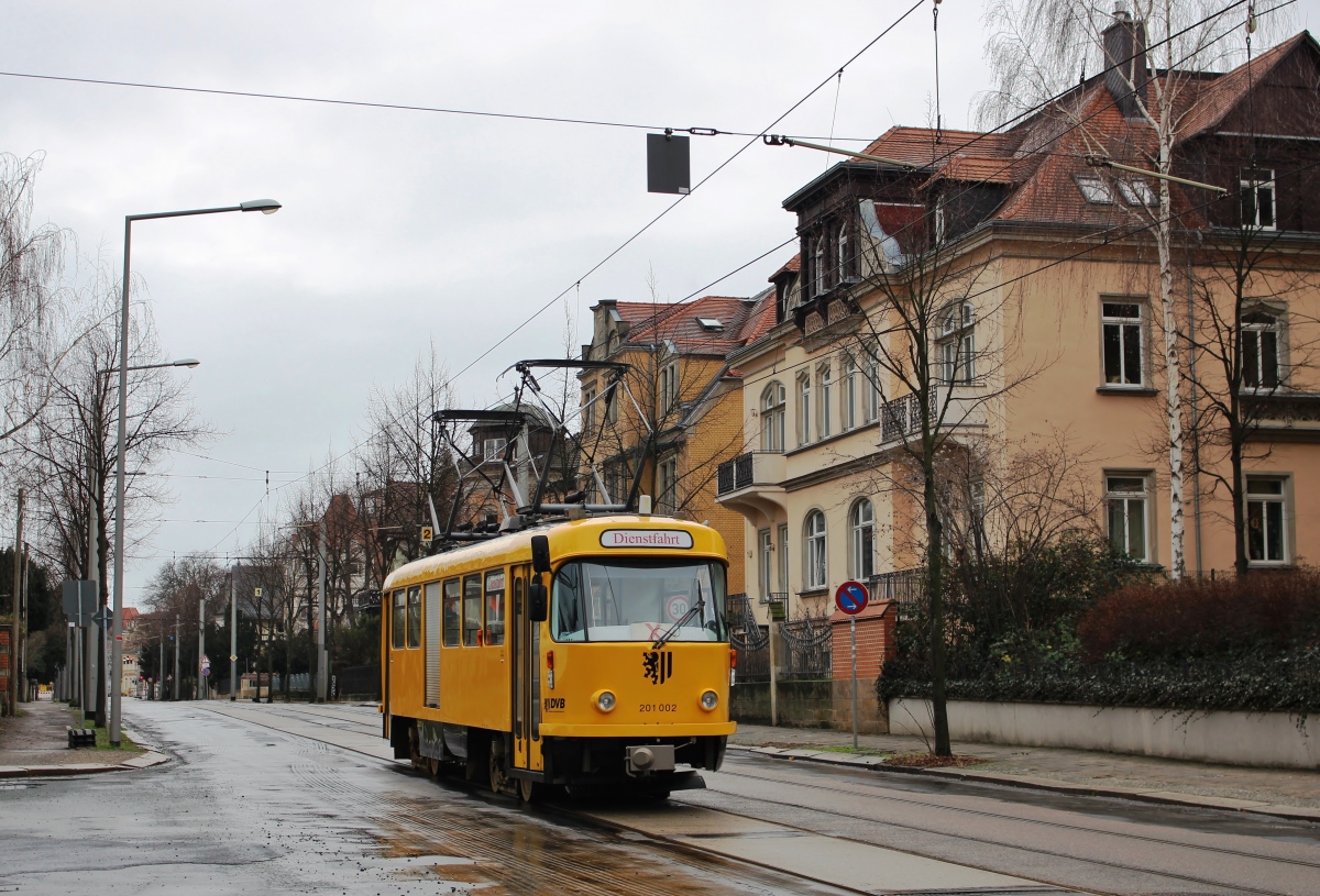 Дрезден, Tatra T4D-MI № 201 002; Дрезден — Последний день трамвайного движения на улицах Вазаштрассе и Франц-Лист-Штрассе (13.01.2019)