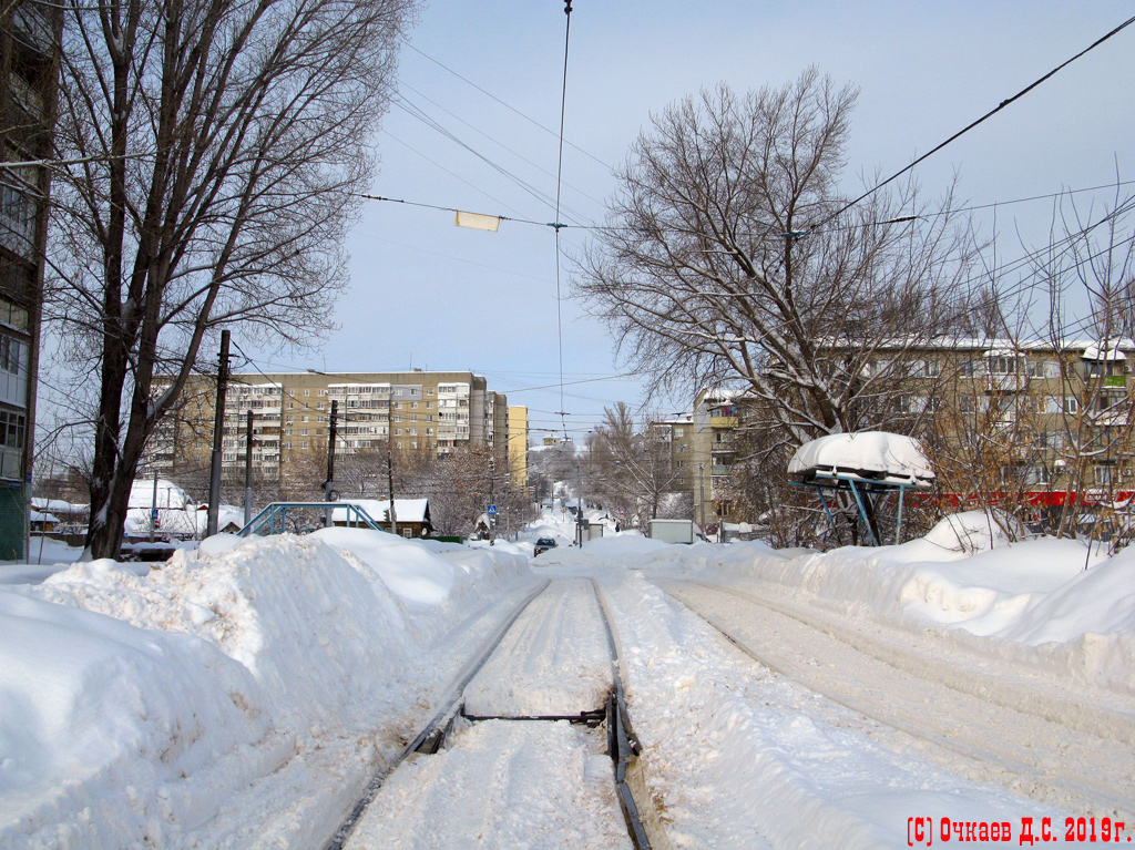 Saratov — The consequences of the snowfall in the winter of 2018-2019.; Saratov — Tramlines