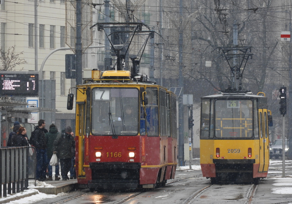 Варшава, Konstal 105Na № 1166; Варшава, Konstal 105N2k № 2059