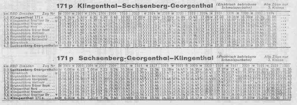 Klingenthal — Timetables • Fahrpläne