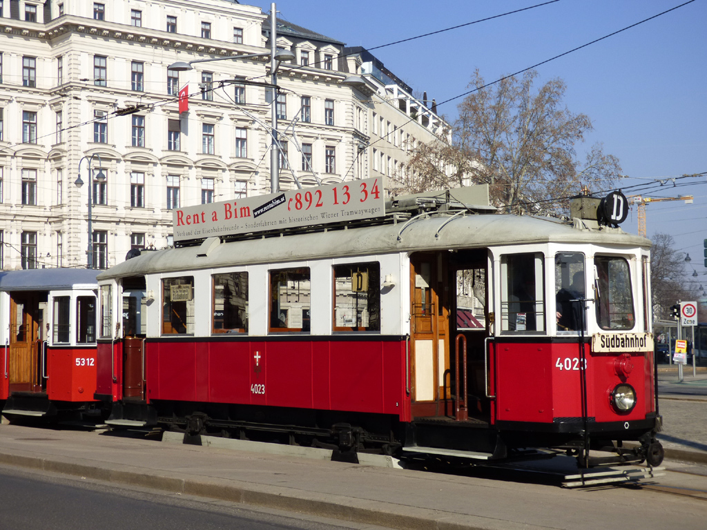 Вена, Graz Type M № 4023; Вена — 251. поездка VEF — 17.02.2019.