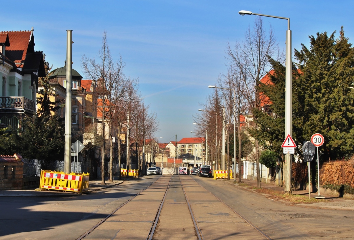 Дрезден — Oстатки бывших трамвайных линий