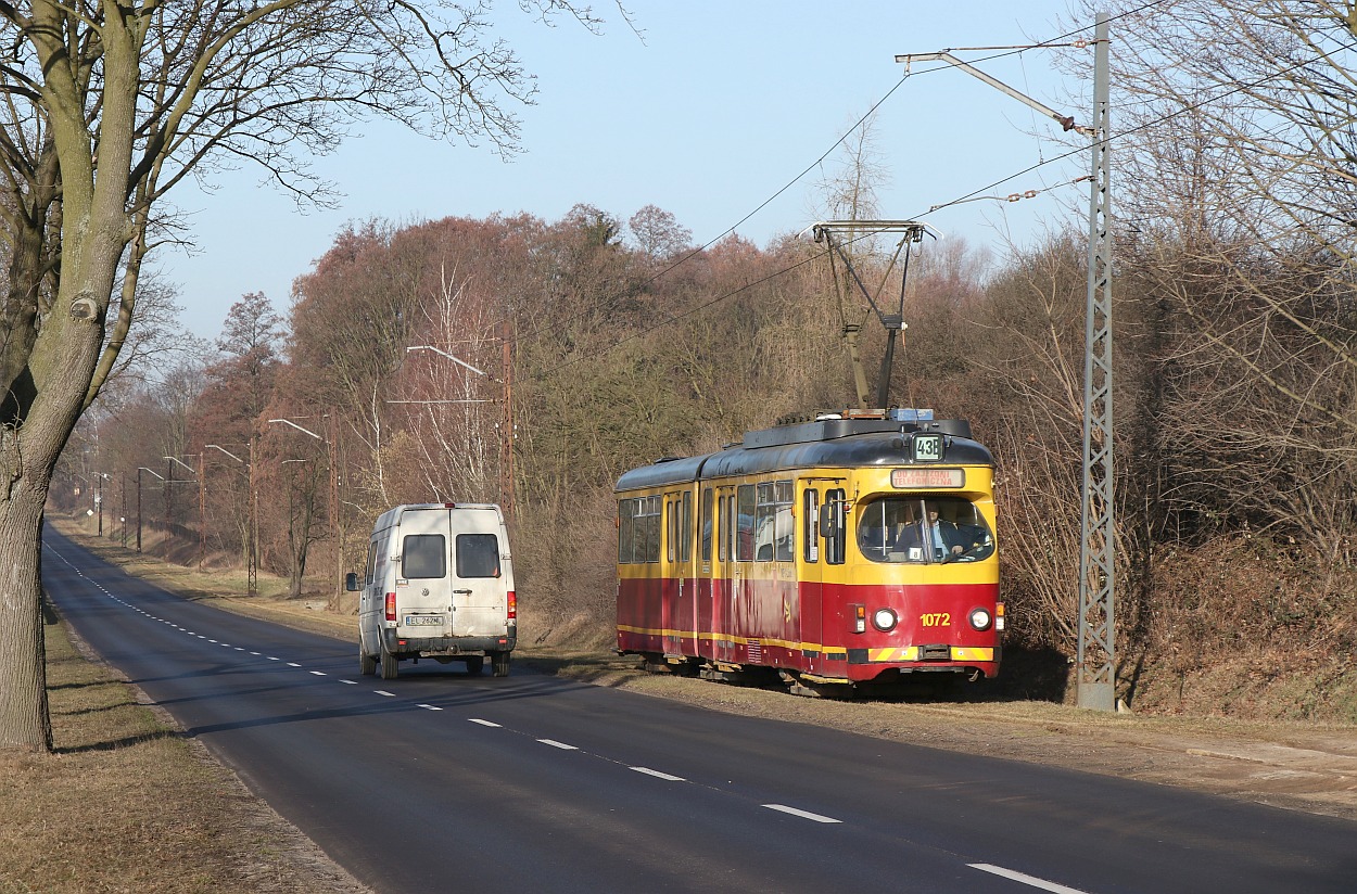 Лодзь, Duewag GT6 № 1072; Лодзь — Пригородные трамваи — Лютомерск