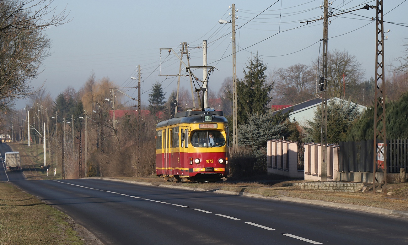 Лодзь, Duewag GT6 № 1072; Лодзь — Пригородные трамваи — Лютомерск