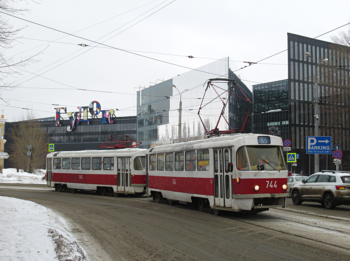 Самара, Tatra T3SU (двухдверная) № 744