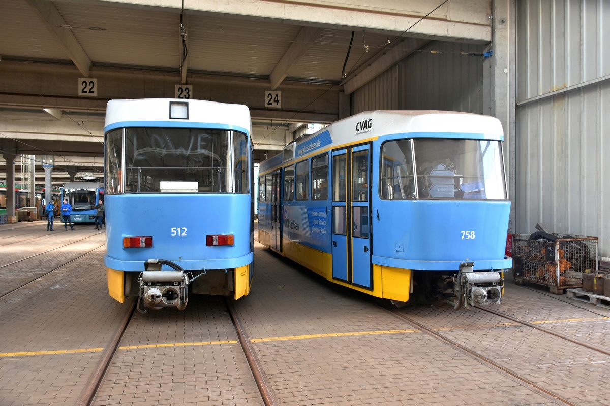 Хемниц, Tatra T3DM № 512; Хемниц, Tatra B3DM № 758