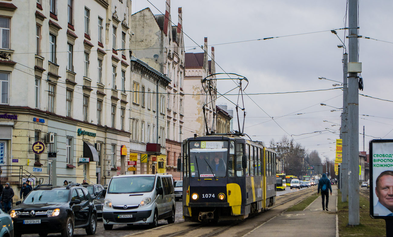 Львов, Tatra KT4SU № 1074