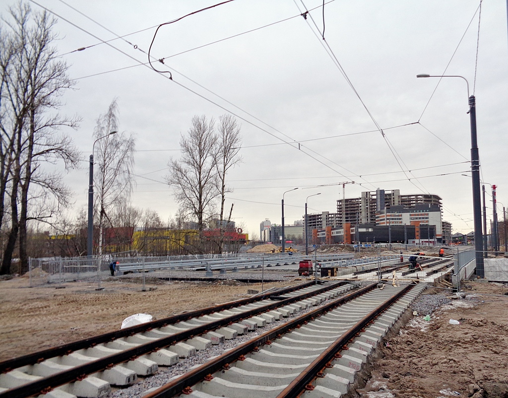 Sankt Petersburg — Tram lines construction