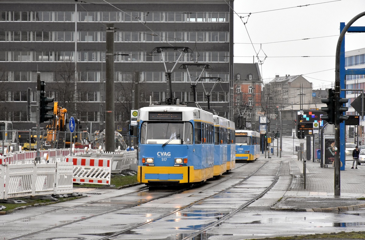 Chemnitz, Tatra T3DM Nr 517; Chemnitz, Tatra T3DM Nr 524