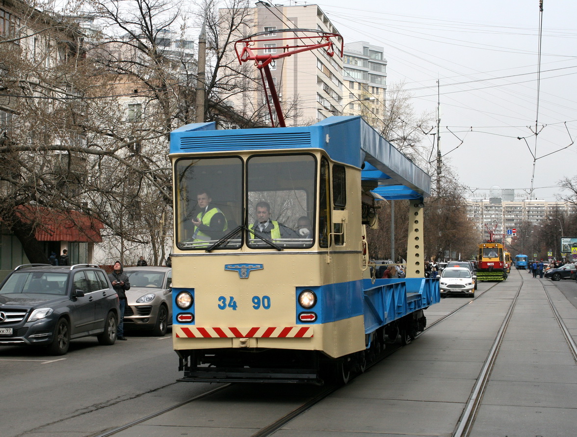 莫斯科, SVARZ RT-3 # 3490; 莫斯科 — Parade to 120 years of Moscow tramway on April 20, 2019