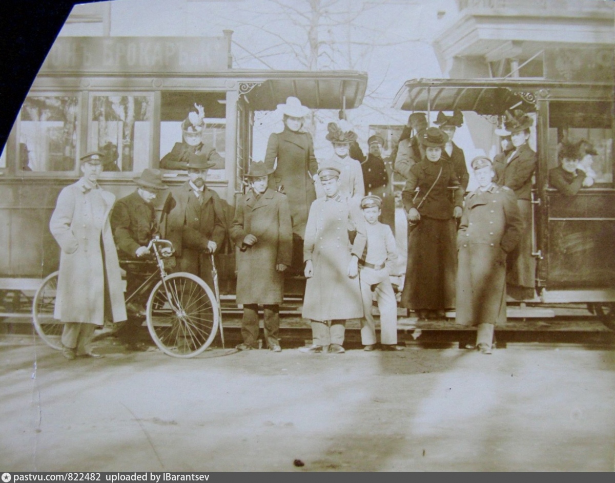 Москва — Исторические фотографии — Паровой трамвай (1886-1922)