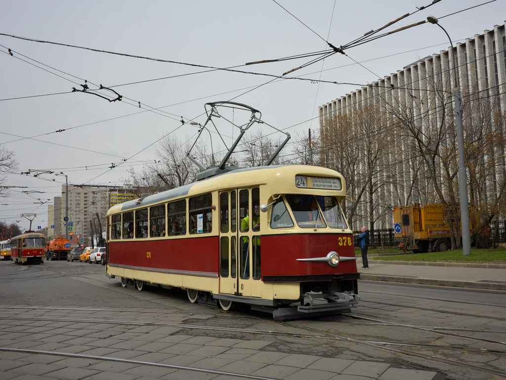 Maskva, Tatra T2SU nr. 378; Maskva — Parade to 120 years of Moscow tramway on April 20, 2019