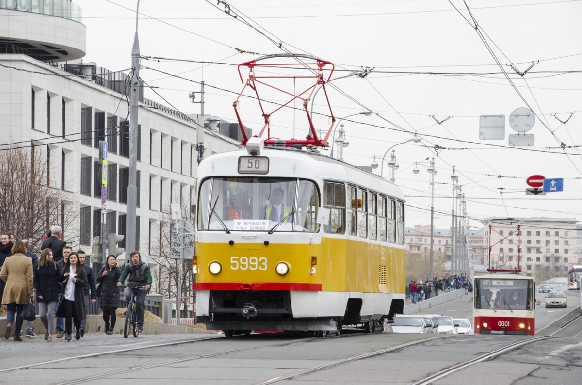 Москва, Tatra T3SU № 5993; Москва — Парад к 120-летию трамвая 20 апреля 2019