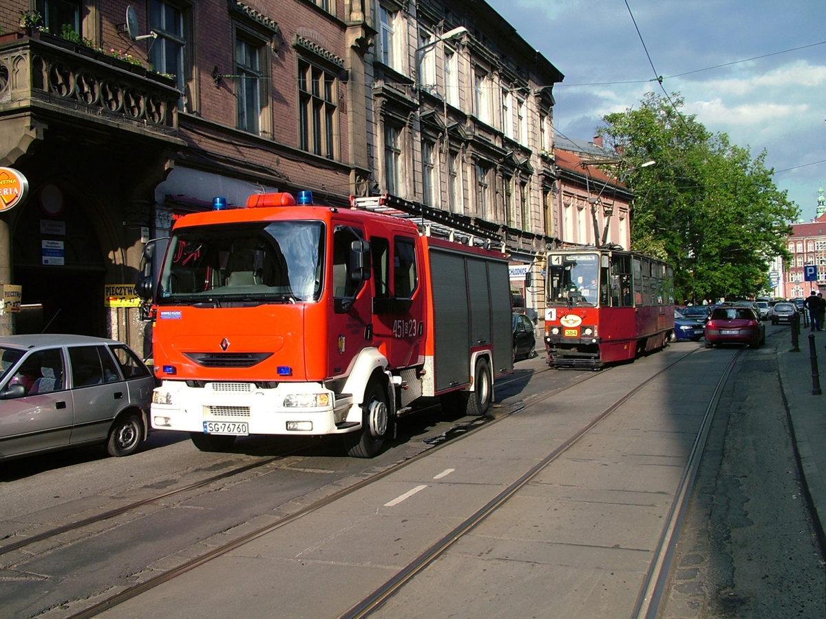 Silesia trams, Konstal 105Na # 384; Silesia trams — Tramway Network in Gliwice (26.08.1894 — 31.08.2009)