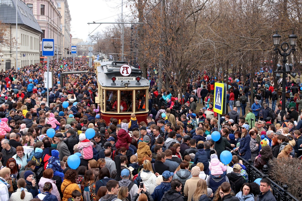 Maskva — Parade to 120 years of Moscow tramway on April 20, 2019