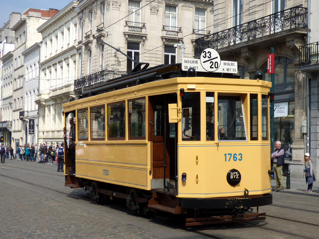 Brusel, Nivelles 2-axle motor car č. 1763; Brusel — Festivities on the occasion of 150 years of tram (30/04/2019 — 05/05/2019)