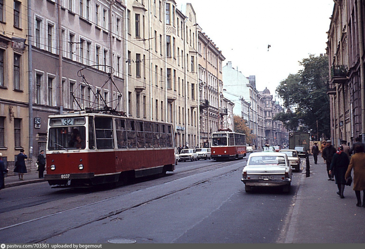 Sankt Peterburgas, LM-68M nr. 8037; Sankt Peterburgas — Historic Photos of Tramway Infrastructure; Sankt Peterburgas — Historic tramway photos