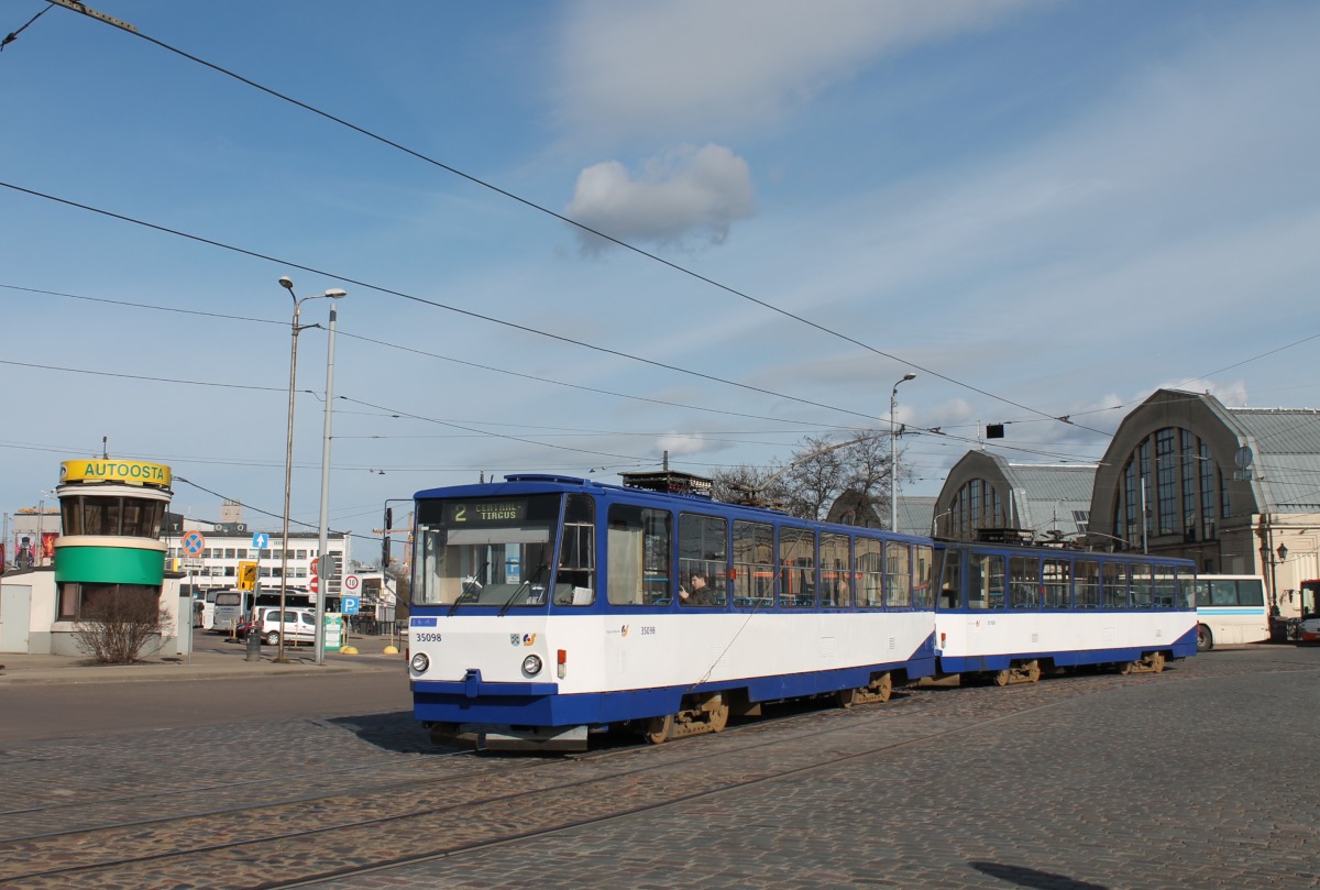Riga, Tatra Т3MR (T6B5-R) — 35098; Riga, Tatra Т3MR (T6B5-R) — 35108