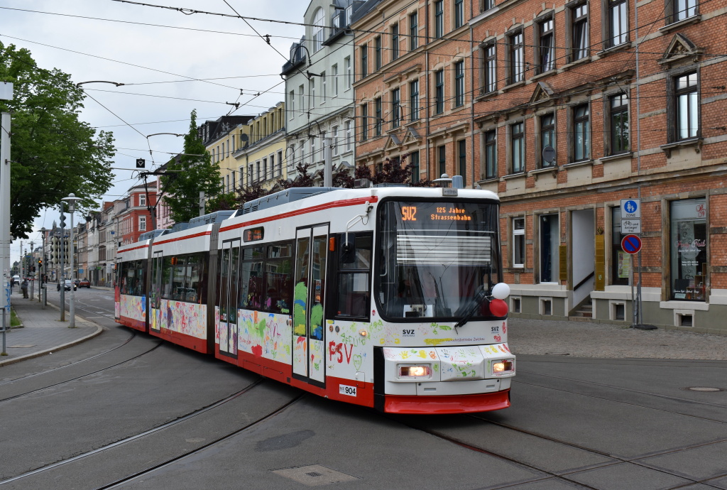Zwickau, AEG GT6M # 904; Zwickau — Anniversary: 125 years of tramways in Zwickau (11./12.05.2019) • Jubiläum: 125 Jahre Straßenbahn Zwickau (11./12.05.2019)