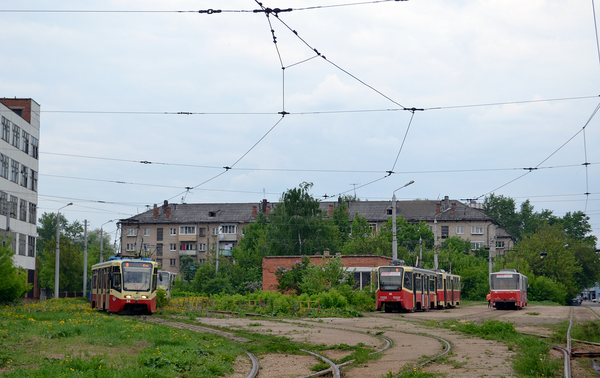 Tula, 71-619KT № 54; Tula, 71-619KT № 60; Tula, Tatra T6B5SU № 55; Tula — Terminus stations