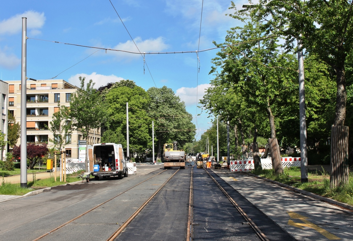 Дрезден — Штадтбан 2020: строительство трамвайной трассы по улицам Оскарштрассе и Тиргартенштрассе
