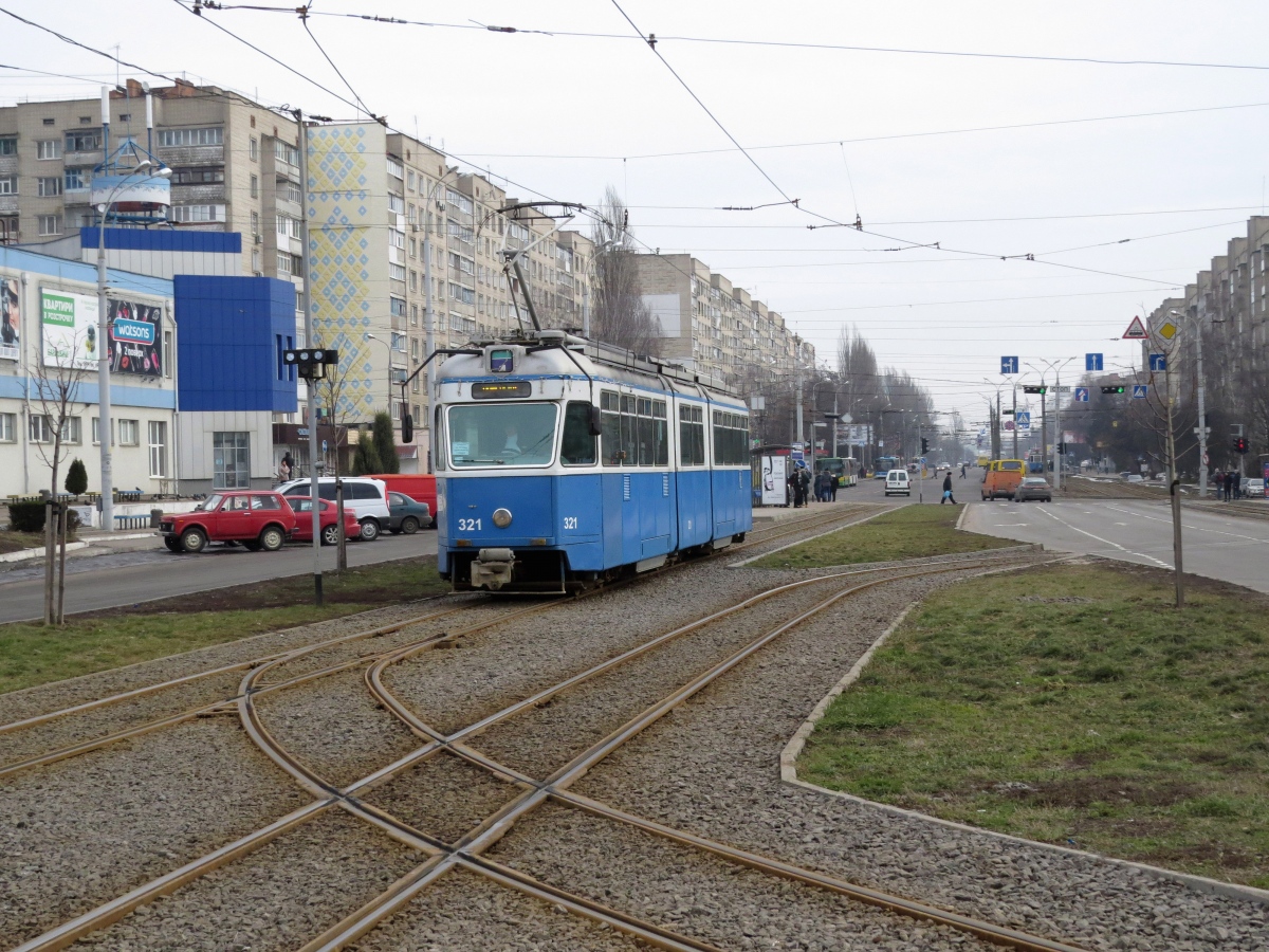 Vinnytsia, SWS/SIG/BBC Be 4/6 "Mirage" č. 321; Vinnytsia — Tramway Lines and Infrastructure