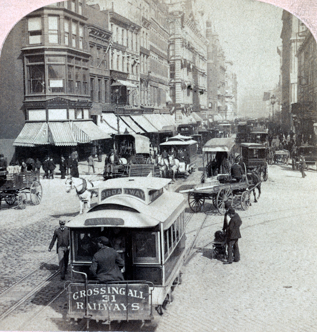 Нью-Йорк — Исторические фотографии — трамвай